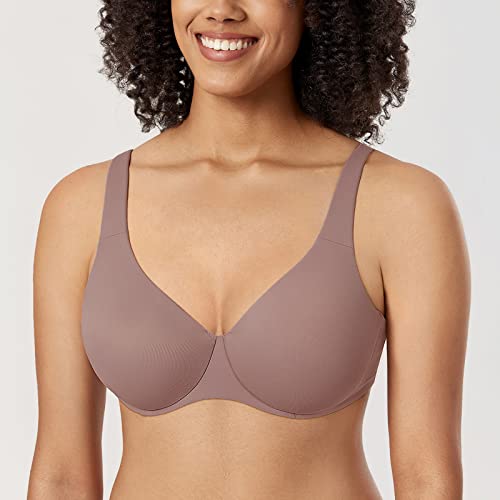 Aisilin Women's Minimizer Bra Plus Size Unlined Full Coverage Smooth Underwire Support Mochaccino 34D #TOP1