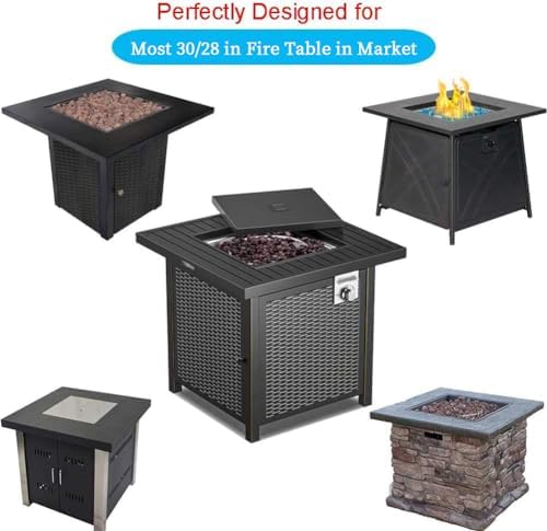 Saking Fire Pit Cover,30 inch Firepit Covers Square Gas Fireplace Fire Pit Table Cover for Propane Fire Pit- 30 X 30 X 25 inch - 4