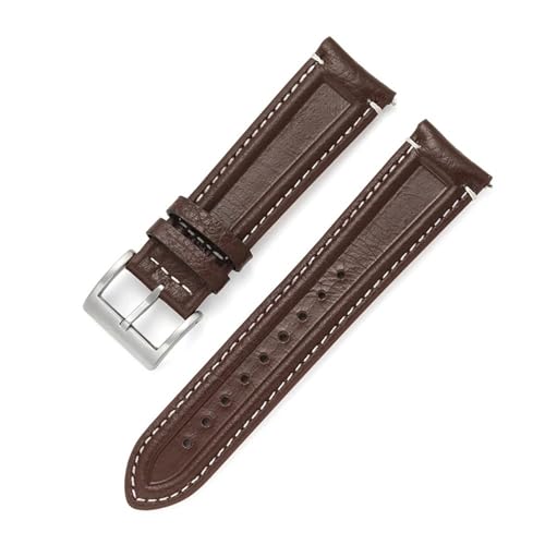 SRMVRNKNNK Fit For Samsung Fit For Galaxy Watch 4/S3/ Fit For Huawei Watch Gt 2/3 �E�H�b�`�o���h�ɓK������X�g���b�v(Dark brown white,20mm)