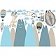 Ambiance-Sticker Live Wandaufkleber, selbstklebend, für Kinder, riesige Berge skandinavische Dekoration für Kinderzimmer Baby/Tiere auf Reisen, 50 x 90 cm, 1 Stück
