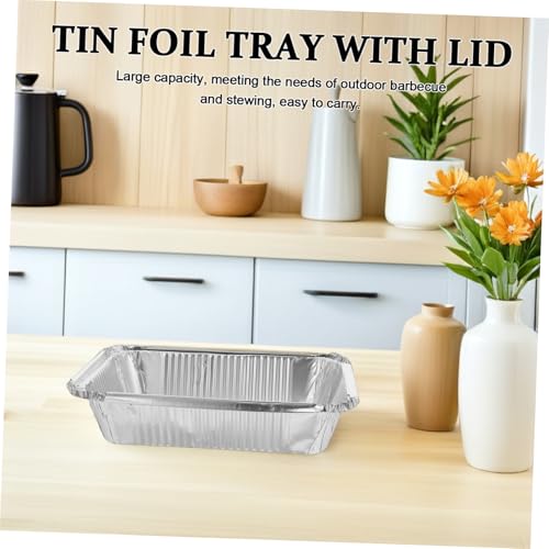 Recipientes para hornear de aluminio BESTYASH bandejas rectangulares desechables para catering 7