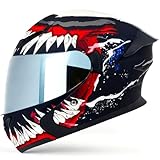URYWTXY Motorradhelm Motorrad Klapphelm, DOT/ECE Zertifizierung Modulare Integralhelm Mit Doppelvisier Helm, Motorrad Roller Moped Cruiser Streetbike Helm für Erwachsene Frauen Männer