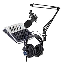 All the essentials for professional podcasting The ultimate broadcasting microphone, with included arm Flat-response headphones provide studio quality monitoring Powerful and versatile mixer keeps you in control