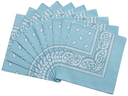 FANNI YOUPIN 100% Cotton Fine thick Bandanas/Fashion Scarf for Men & Women Paisley printed 22 inches (10, mint)