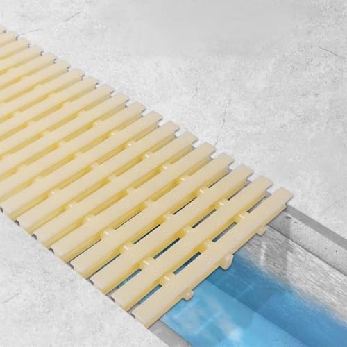 KLGFBDC Reversible Plastic Pool Grate, 5 Pack 20cm Swimming Pool Drainage Cover, Spliced Gutter Overflow Grating for Efficient Rainwater Management