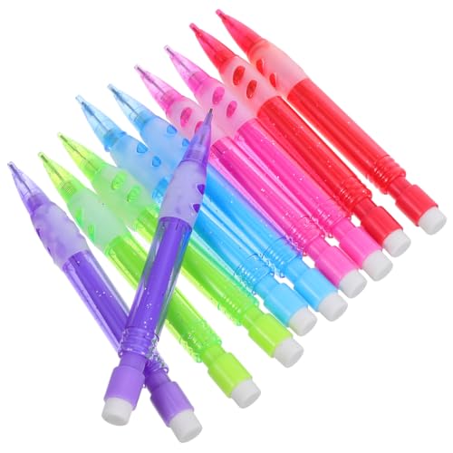 Gogogmee 10個ミニ自動鉛筆 かわいい小型シャーペン 替芯可能 消し内蔵 カラ