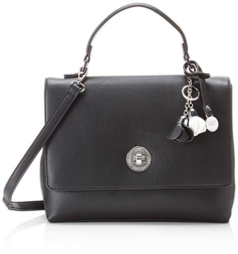 L.CREDI Damen Cassandra Henkeltasche, Schwarz (Schwarz), 11x23x29 cm