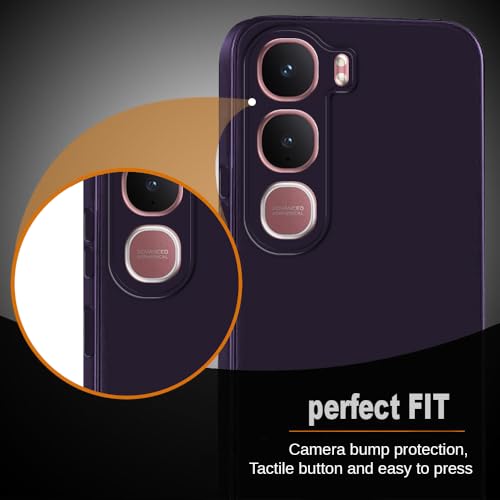 Image of Back Cover for Vivo Y31 5G | Full Camera Protection | Premium Liquid Silicon Case | Flexible Bumper Case for Vivo Y31 5G (Dark Purple)