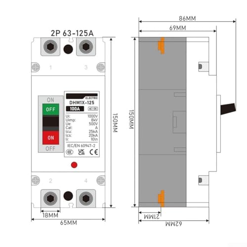 Evite incendios en paneles solares instalando el disyuntor compacto CC 500V 2P 3