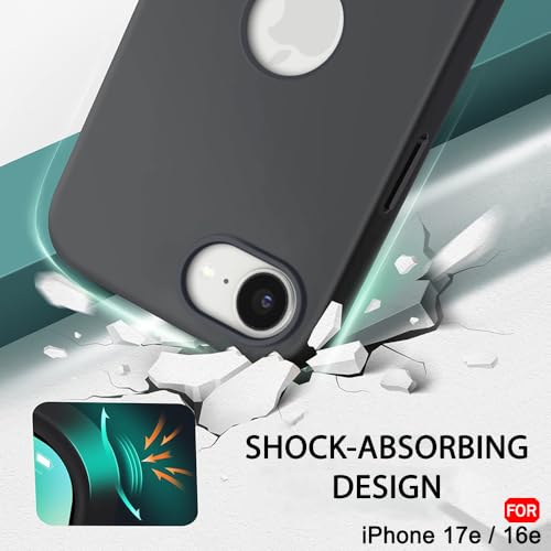 Image of TheGiftKart for iPhone 16e / iPhone 17e Case, Liquid Silicone Back Cover, Soft Micro-Fibre Lining Inside, Raised Edges for Camera & Screen Protection, Shockproof Back Cover Case (Silicone, Grey)