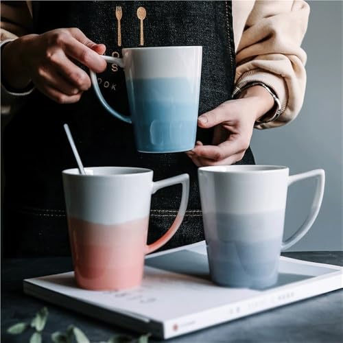 Tasse à café en céramique grand format anti-brûlure gris zen