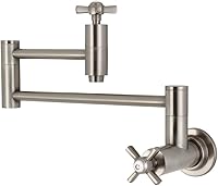 Vista 4 de Kingston Brass KS8103ZX - Grifo de cocina para llenado de ollas de montaje en pared, latón antiguo