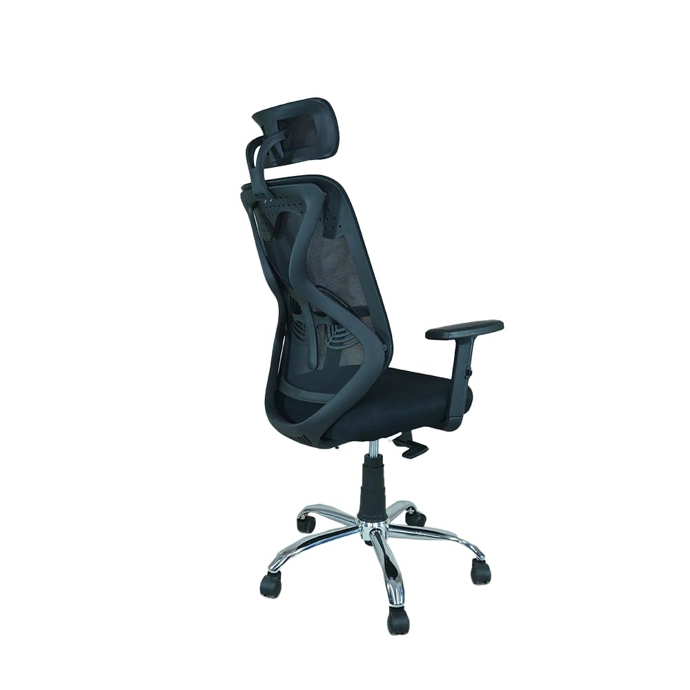 SmileSellers Hector High Back Ergonomic Mesh Gaming and Office Chair with Adjustable Armrests and Cushioned Seat | Multi-Purpose Desk Chair for Work, Study & Gaming (Black)