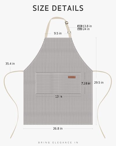 Image of Syntus Chef Apron for Men Women Kitchen Cooking Apron with Pockets, Adjustable Bib Aprons Stain Resistant
