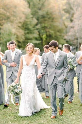 Wangyue Men's Suits 3 Piece Slim Fit Wedding Suits for Men Two Button Jacket Vest Pants Set Prom Dinner2