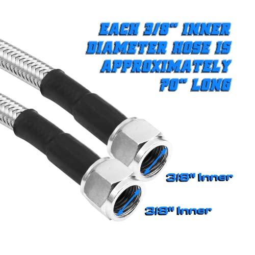 Wonvon Transmission Cooler Hose Fitting Kit With 52" Stainless Steel Braided Line Compatible With Chevy Ford Mopar Gm Gmc Buick Cadillac Cars And Trucks Replace Th350/ 700R4/ Th400 #TOP3