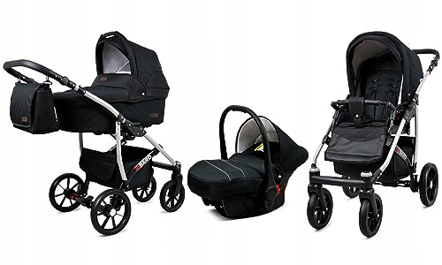 BabyLux® Carrito de Bebé Sistema de Viaje Set 3 en 1 - Qbaro - incl. Capazo, Silla de Paseo, Silla Coche - Cochecito - con Bolso cambiador, Cubierta para la lluvia, Mosquitera etc BabyLux® Carrito de Bebé Sistema de Viaje Set 3 en 1 - Qbaro - incl. Capazo, Silla de Paseo, Silla Coche - Cochecito - con Bolso cambiador, Cubierta para la lluvia, Mosquitera etc