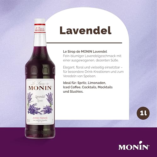 Monin Sirup Lavendel (1 x 1,0l) - für Cocktails, Limonaden und Desserts - Aromatisch, Natürlich und Blumig 2