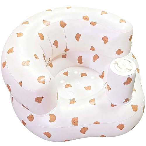 QyueQyat 1pcs Inflatable B0by Chair Seats Built in Air Pump Back Support Seat Train B0bies to Sit Steadily Sitting Infant