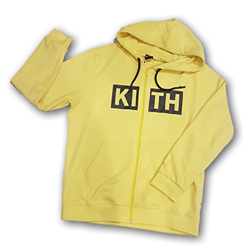  kith Felpa Capuccio Uomo Colore Giallo con Logo Nero. Collezione SS2018 (l)
