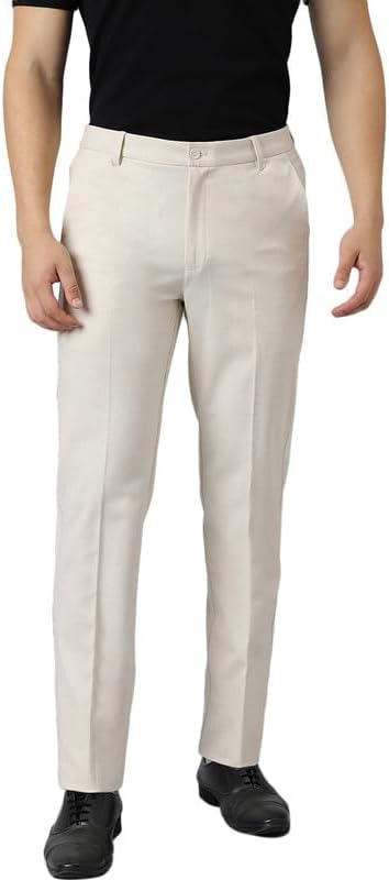 SUBTRACT Men's Slim Fit Stretchable Pant | Lycra Trousers for Office and Party
