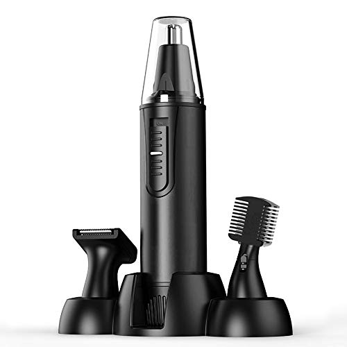 Ear and Nose hair Trimmer for Men and Women-Professional Painless Nose Hair Trimmer,Portable Travel Electric Nose hair Trimmer, Waterproof Dual Edge Blades for Easy Cleansing (Black)