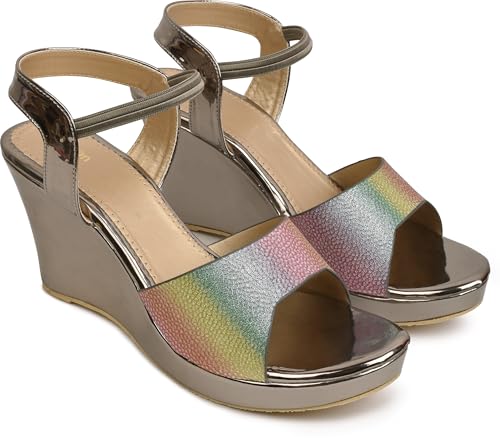 Action Women's Platform Stiletto Sandals|with_Rainbow Print| Heel...