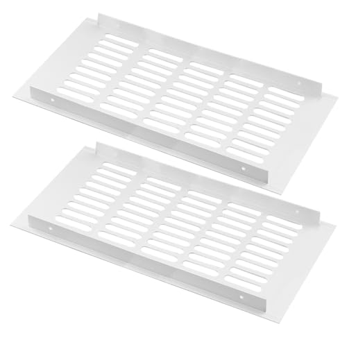 Grille de ventilation carrée blanche 150x300 pour meuble de cuisine lot de 2