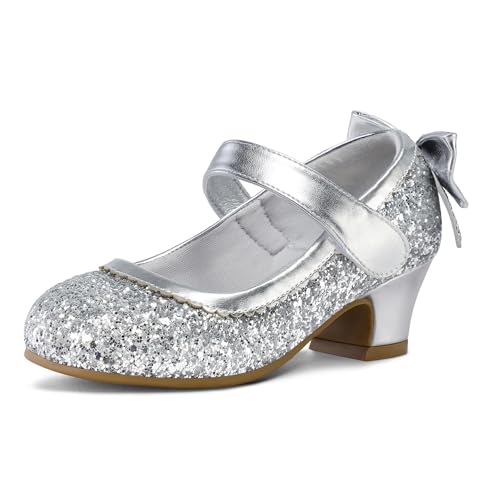 Image of K KomForme Girls Dress Shoes Toddler Glitter Mary Jane Heels