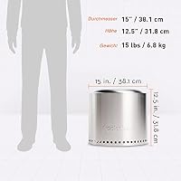 Solo Stove Feuerschale Ranger 2.0 | Feuerstelle zur Raucharmen Holzverbrennung, Herausnehmbare Auffangschale, Mobile Outdoor Feuertonne für Unterwegs, Edelstahl, 38 x 32 cm, 6,8 kg – Ansicht 2