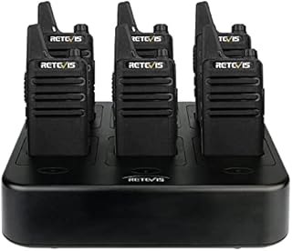 Retevis RT22 Walkie Talkies Rechargeable Hands Free 2 Way Radios Two-Way Radio(6 Pack) with 6 Way Multi Gang Charger