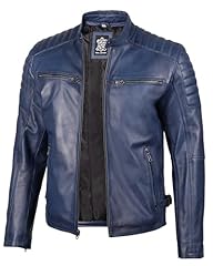 Felix - Blue Leather Jacket Men