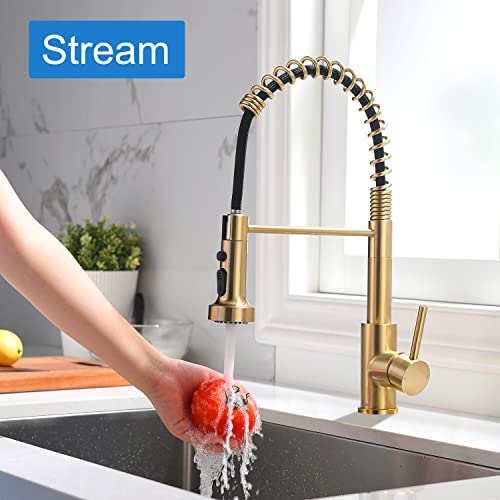 Tohlar - Rubinetto da cucina in oro, con doccetta