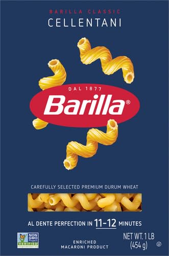 Image of Barilla Cellentani Pasta, 16 oz. Box - Non-GMO Pasta Made with Durum Wheat Semolina - Kosher Certified Pasta (Pack of 6)