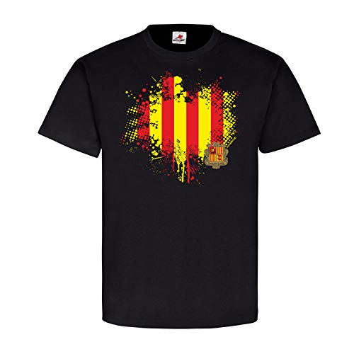 T-shirt Espagne avec drapeau et armoiries escudo de armas noir taille S