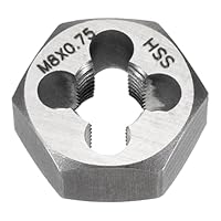 QUARKZMAN Sechskant-Schneideisen M8x0,75, Rechtshänder Gewindeschneideisen, Silber