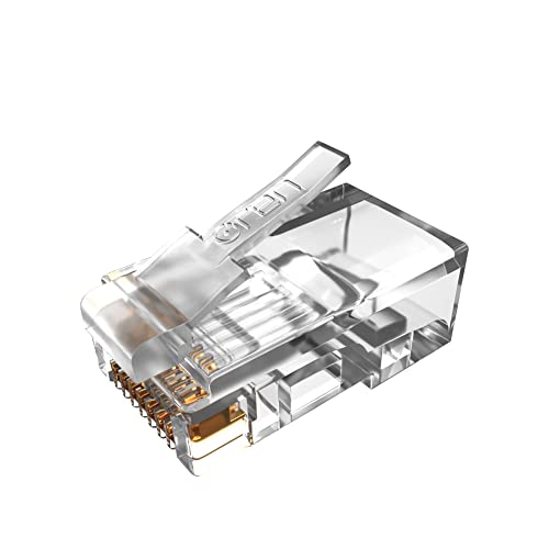 Oren CAT6 RJ-45 Connectors, 100-Pack, Standard Modular Plug Unshielded, Supports Solid or Stranded UTP Ethernet Cables - Image 2