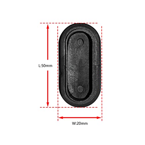 Image of Flyshop 20 x 50 mm, 13 /16 inch x 2 inch OD Black Durable Plastic Plugs Tubing End Caps Oval Chair Glide Inserts 8 Pack