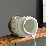 Outdoor Garden Fountain Spitter Pond Water Feature Pump DIY Ceramic Pot Decoration (5.3 inch Color 2)