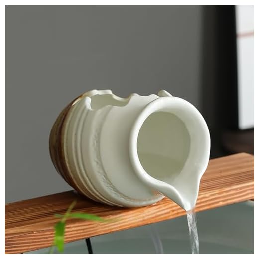 Outdoor Garden Fountain Spitter Pond Water Feature Pump DIY Ceramic Pot Decoration (5.3 inch Color 2)