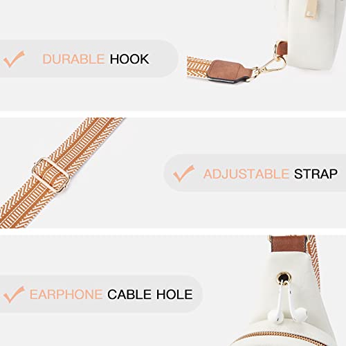 Telena Sling Bag For Women Vegan Leather Small Fanny Pack Crossbody Chest Bag Beige Brown #TOP2