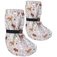 HECKBO Baby rain Booties 18-24 Months - Waterproof with Fleece Lining - Forest Animals - Outdoor mud Shoes for Babies & Toddlers