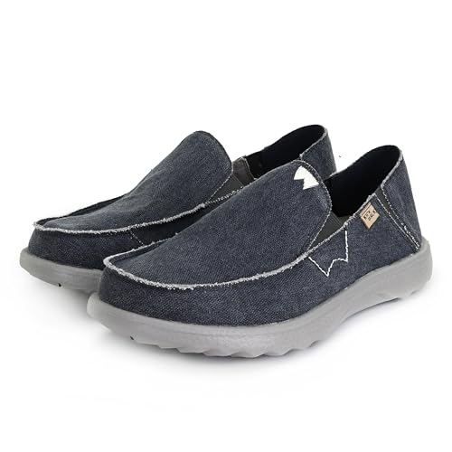 Kickback Couch 2.0 - Men's Grey Canvas Loafers - Lightweight Slip On Casual Shoes - All Day Comfort - Convertible Mule/Slider Design3
