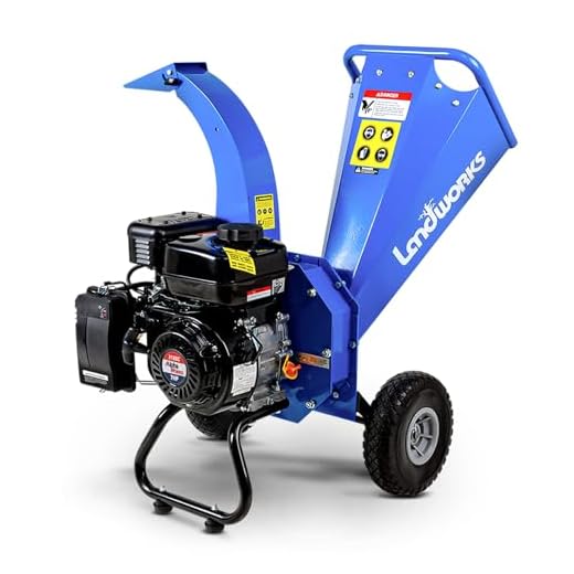 Landworks Mini Wood Chipper Shredder Mulcher Heavy Duty 7HP 212cc Compact Design 3" Inch Max Capacity