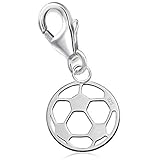 Motiv wählbar Fußball oder Fußballspieler / Länge incl. Karabinerverschluss Fußball ca. 22 x 12mm (flache Form), Fußballspieler ca. 26 x 10mm (flache Form)