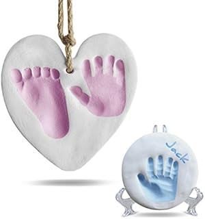 Baby Handprint and Footprint Kit Ornament Makers for Baby Girl Gifts & Baby Boy Gifts, Unique, Memory Art Personalized Baby Gifts for Baby Registry, Keepsake Box Nursery Decor