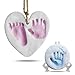 Baby Handabdruck Fußabdruck Lehm Ornament Fussabdruck Set für Neugeborene und Kleinkinder, Baby Geschenk Mädchen Personalisierte Andenken,Baby Kinderzimmer Dekor, Einzigartige Andenken