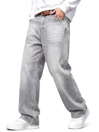 Image of JMIERR Men's Baggy Y2K Jeans Stretch Loose Fit Wide Leg Denim Pants | 5 Pockets, Oversized Casual Trousers, Vintage Relaxed wash, Breathable Cotton Blend,Hip Hop, Skater Streetwear, All-Season