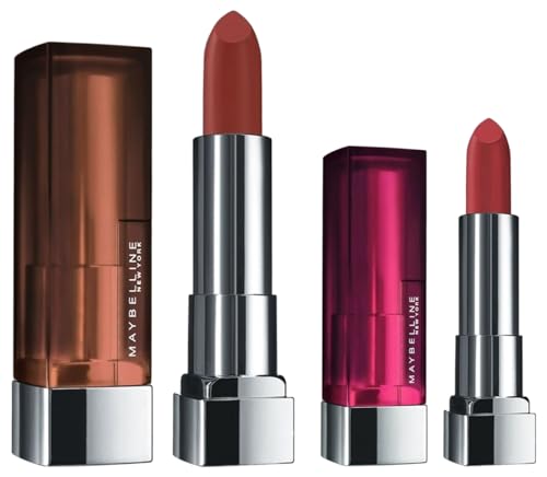 Image of Maybelline New York Matte Lipstick, Intense Colour, Moisturised Lips, 807 Dried Rose, 3.9g & Maybelline New York Matte Lipstick, Intense Colour, Moisturised Lips, 676 East Village Rose, 3.9g