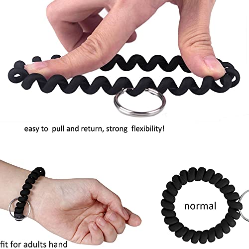 Image of BIHRTC Wrist Key Chain Spring Flexible Spiral Wrist Coil Sauna Keychain